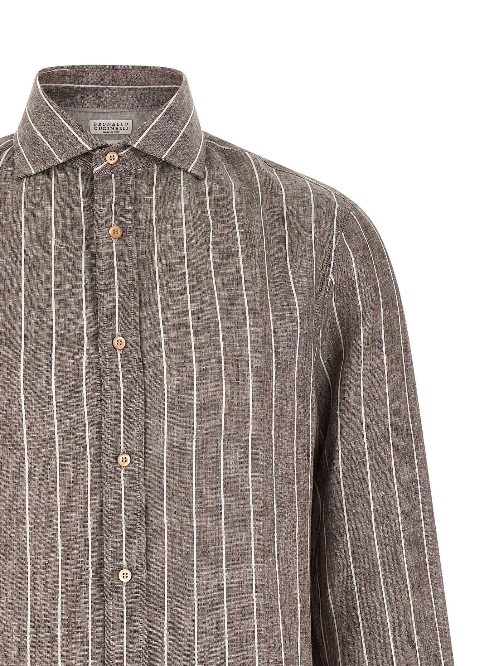 Brunello Cucinelli Brown Linen Blouse