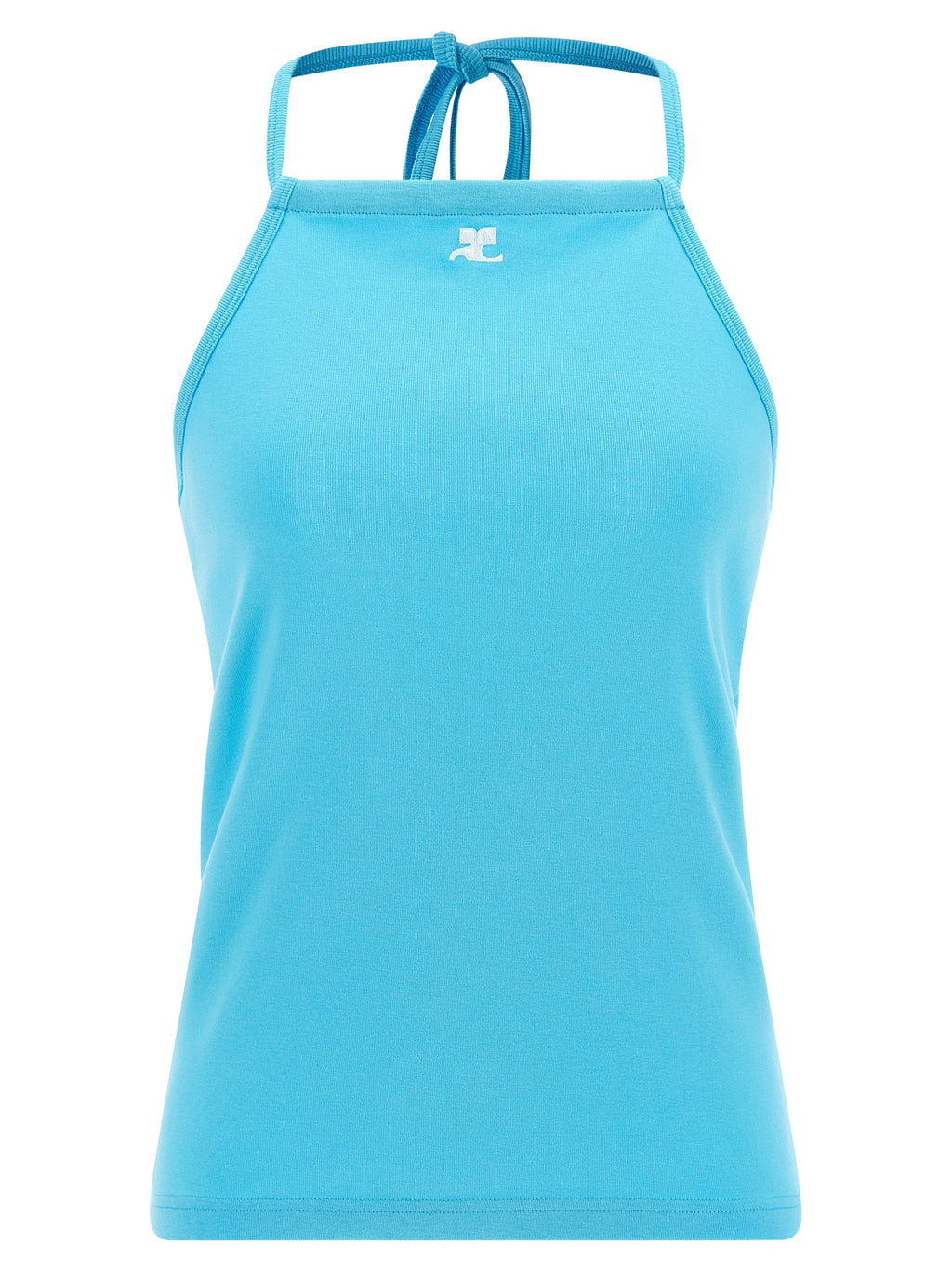 Courrèges Blue Cotton Tank Tops
