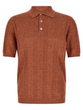 Brunello Cucinelli Orange Linen Polo Shirt