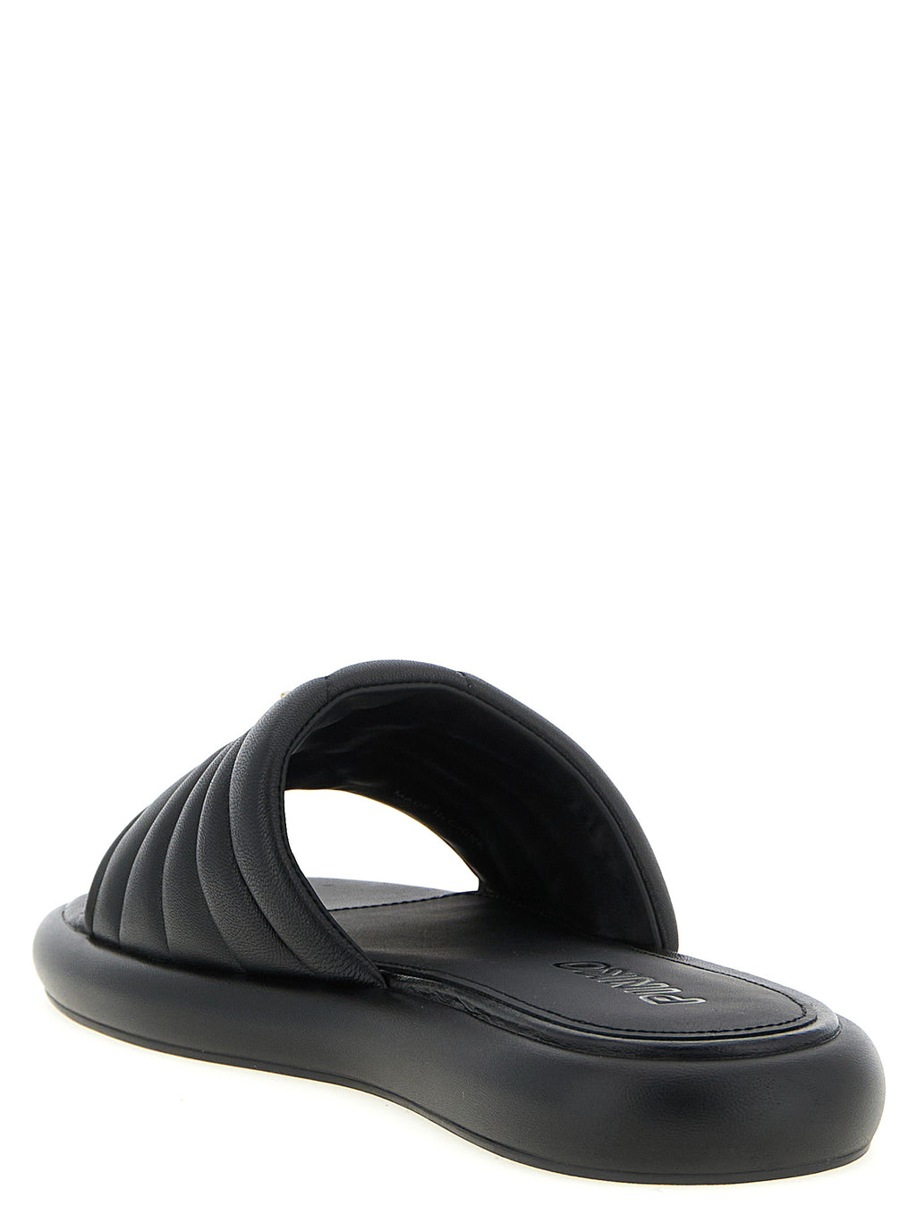 PINKO Black Lambskin Slides