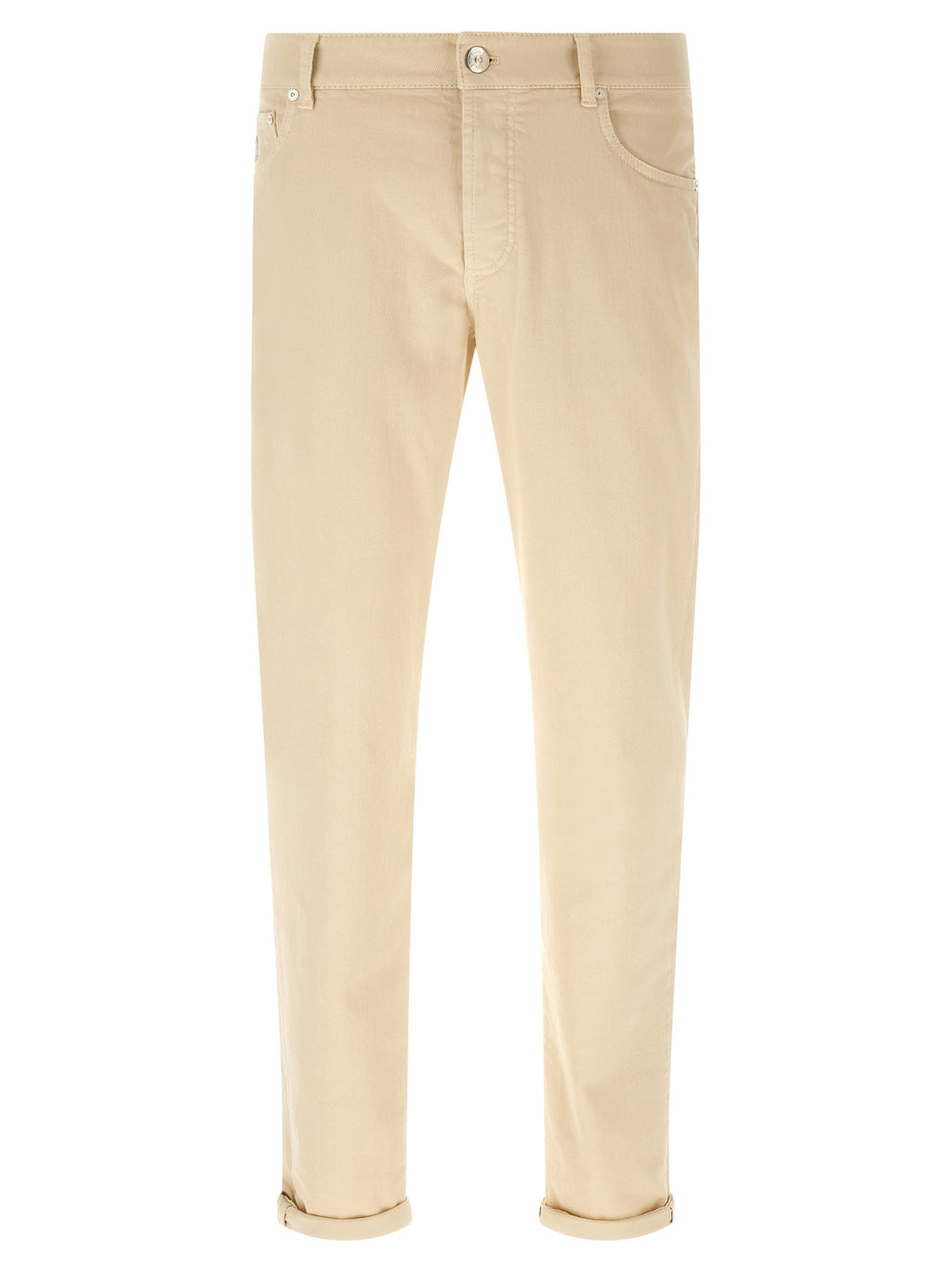 Brunello Cucinelli Beige Cotton Straight-Leg Jeans