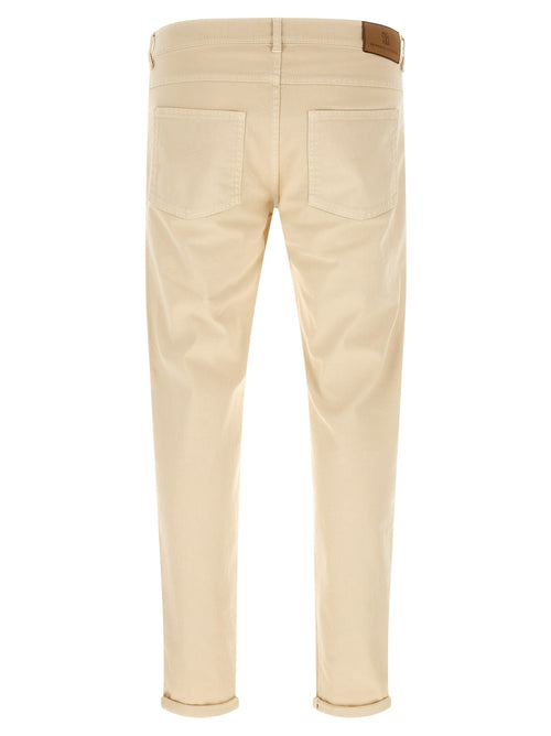 Brunello Cucinelli Beige Cotton Straight-Leg Jeans