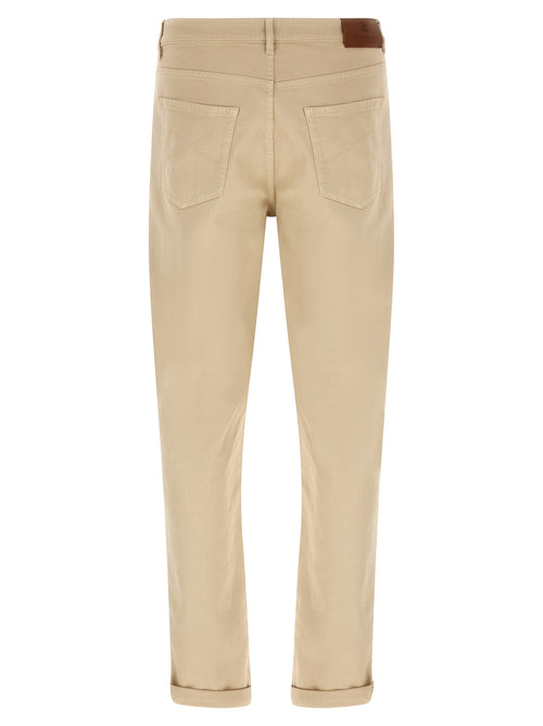 Brunello Cucinelli Beige Cotton Tapered Jeans