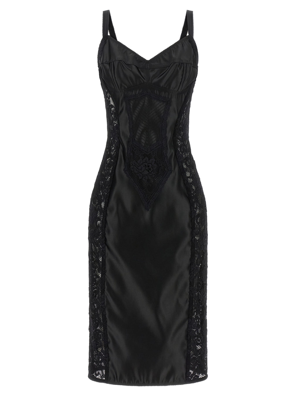 Dolce & Gabbana Black Polyamide Midi Dress