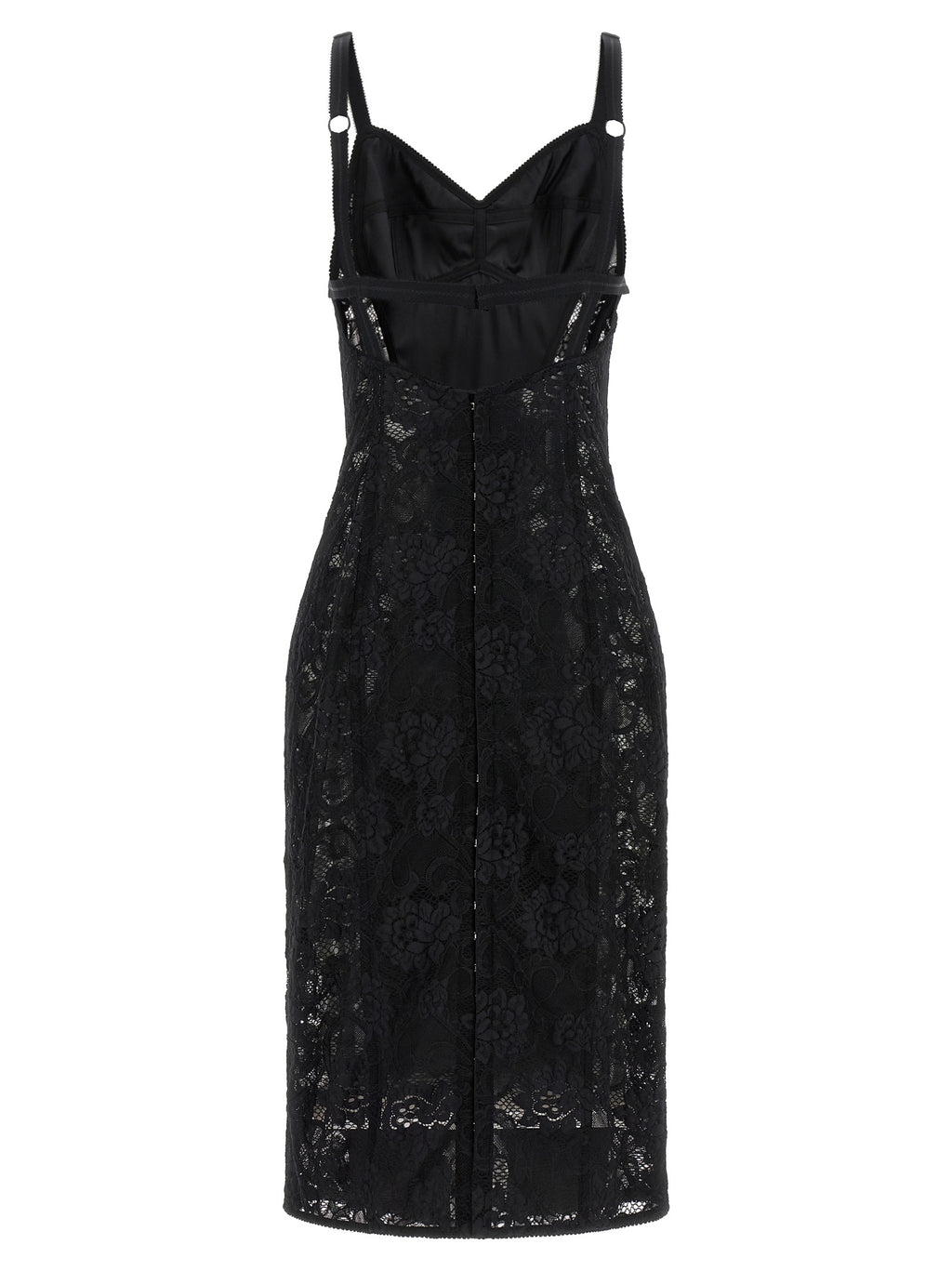 Dolce & Gabbana Black Polyamide Midi Dress