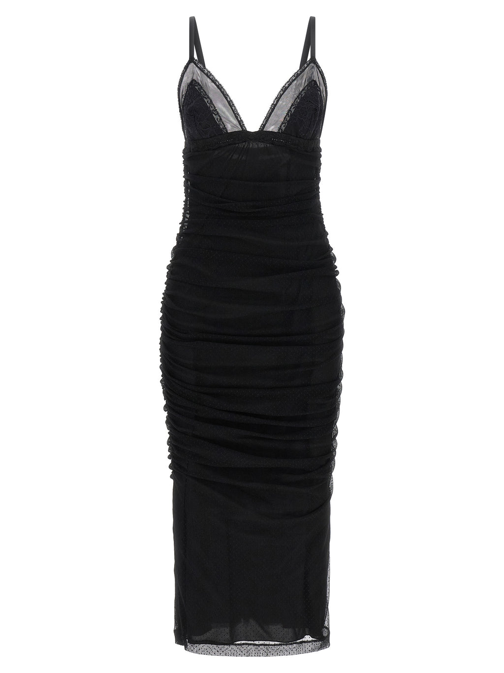 Dolce & Gabbana Black Polyamide Midi Dress
