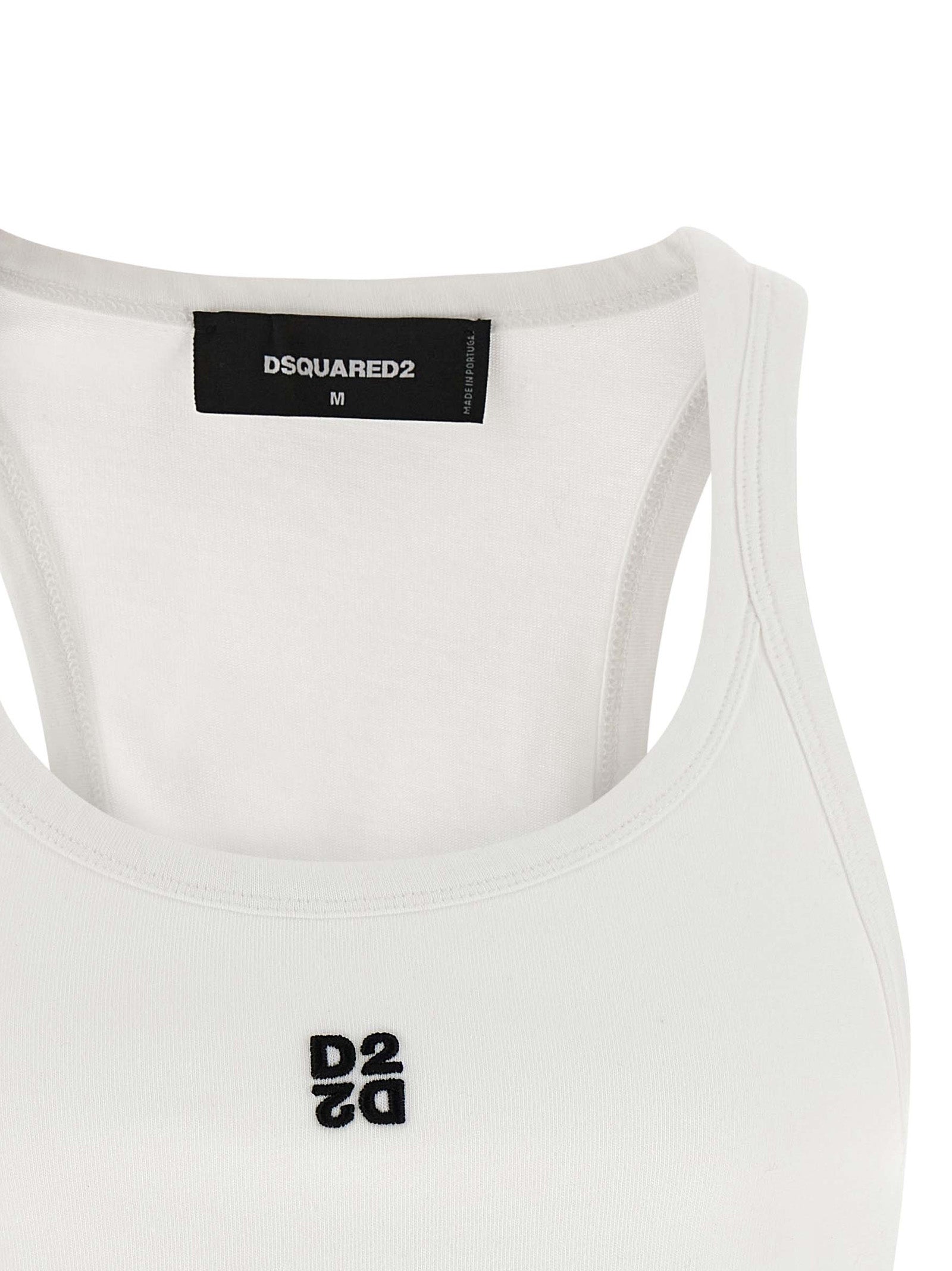Dsquared² White Cotton Tank Tops