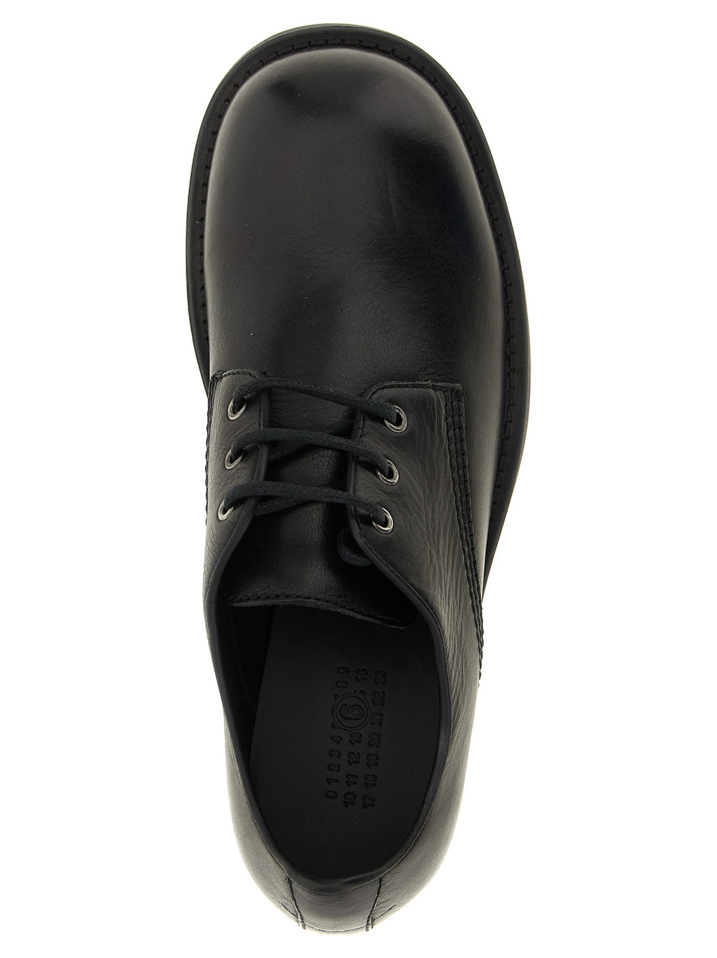 MM6 Maison Margiela Black Cowhide Oxfords And Derbies