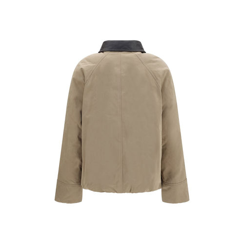 Brunello Cucinelli Beige Cotton Leather Jacket