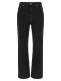 Khaite Black Cotton Flared Jeans