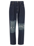 MM6 Maison Margiela Blue Cotton Straight-Leg Jeans