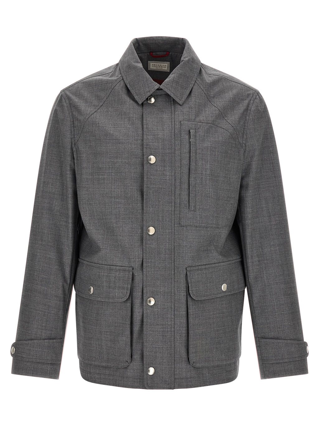 Brunello Cucinelli Gray Virgin Wool Full-Length Jacket
