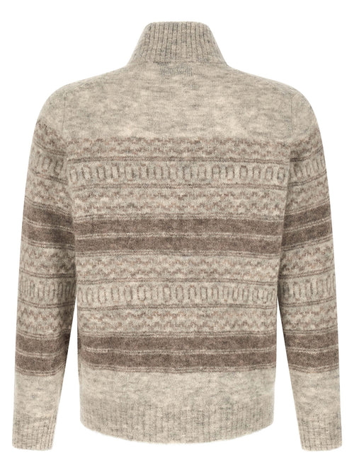 Brunello Cucinelli Beige Alpaca Leather Cardigan