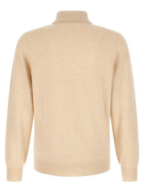 Brunello Cucinelli Beige Cashmere Polo Shirt