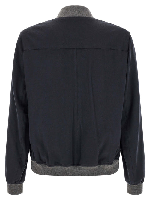 Brunello Cucinelli Blue Cashmere Bomber
