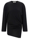The Attico Black Viscose Short Dress