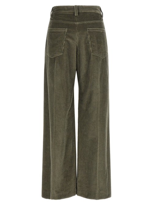 Brunello Cucinelli Bicolor Cotton Flared Pants
