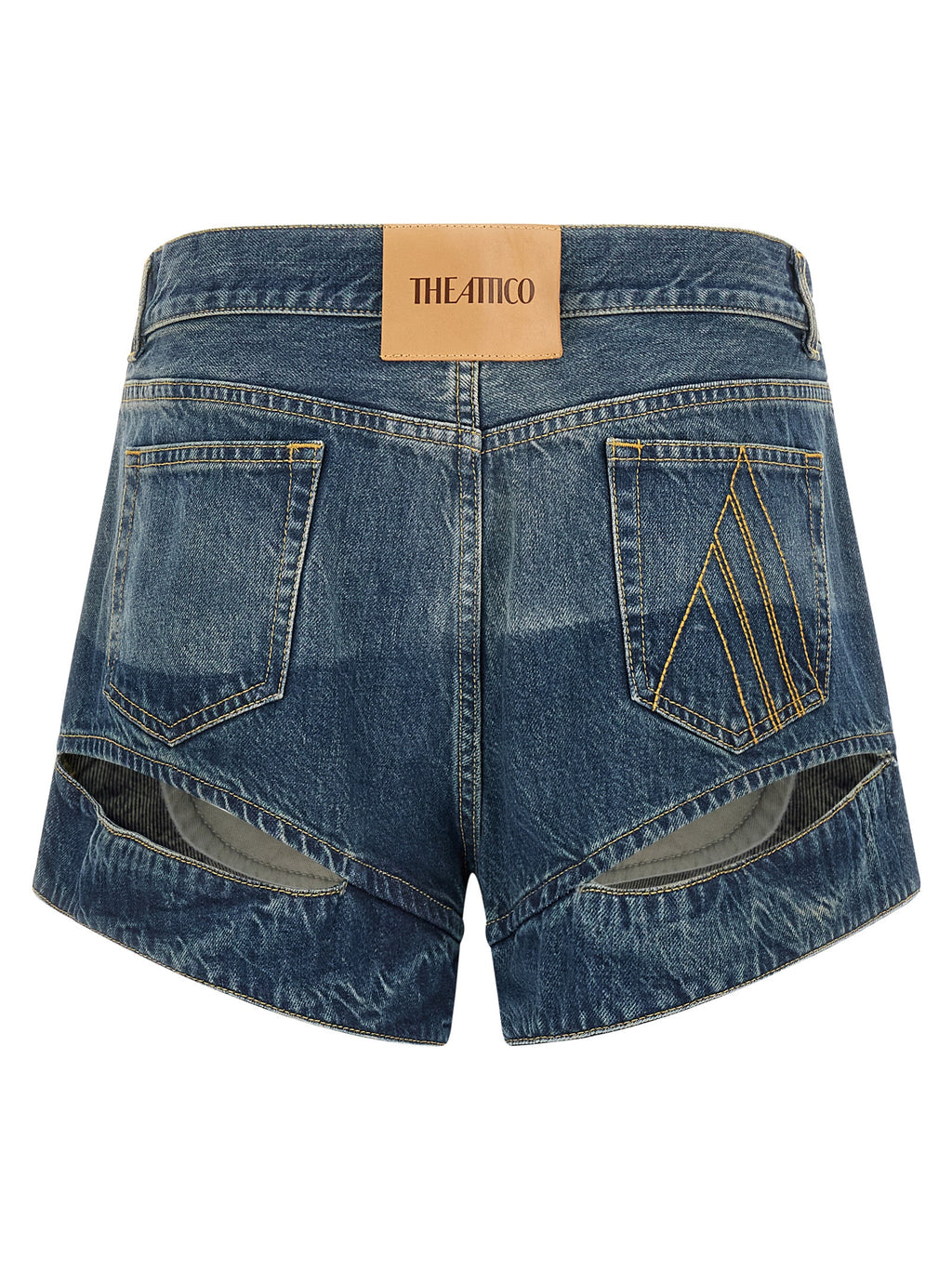 The Attico Blue Cotton Bermuda Shorts