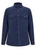 Brunello Cucinelli Blue Cotton Blouse