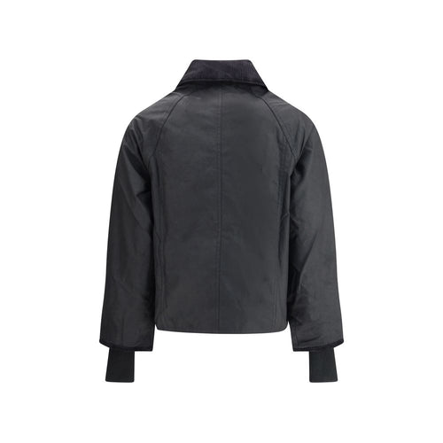 Barbour Schwarze Baumwolljacke in voller Länge