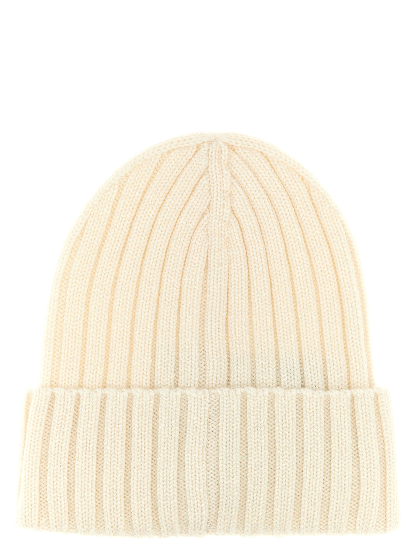 Moncler White Virgin Wool Beanie