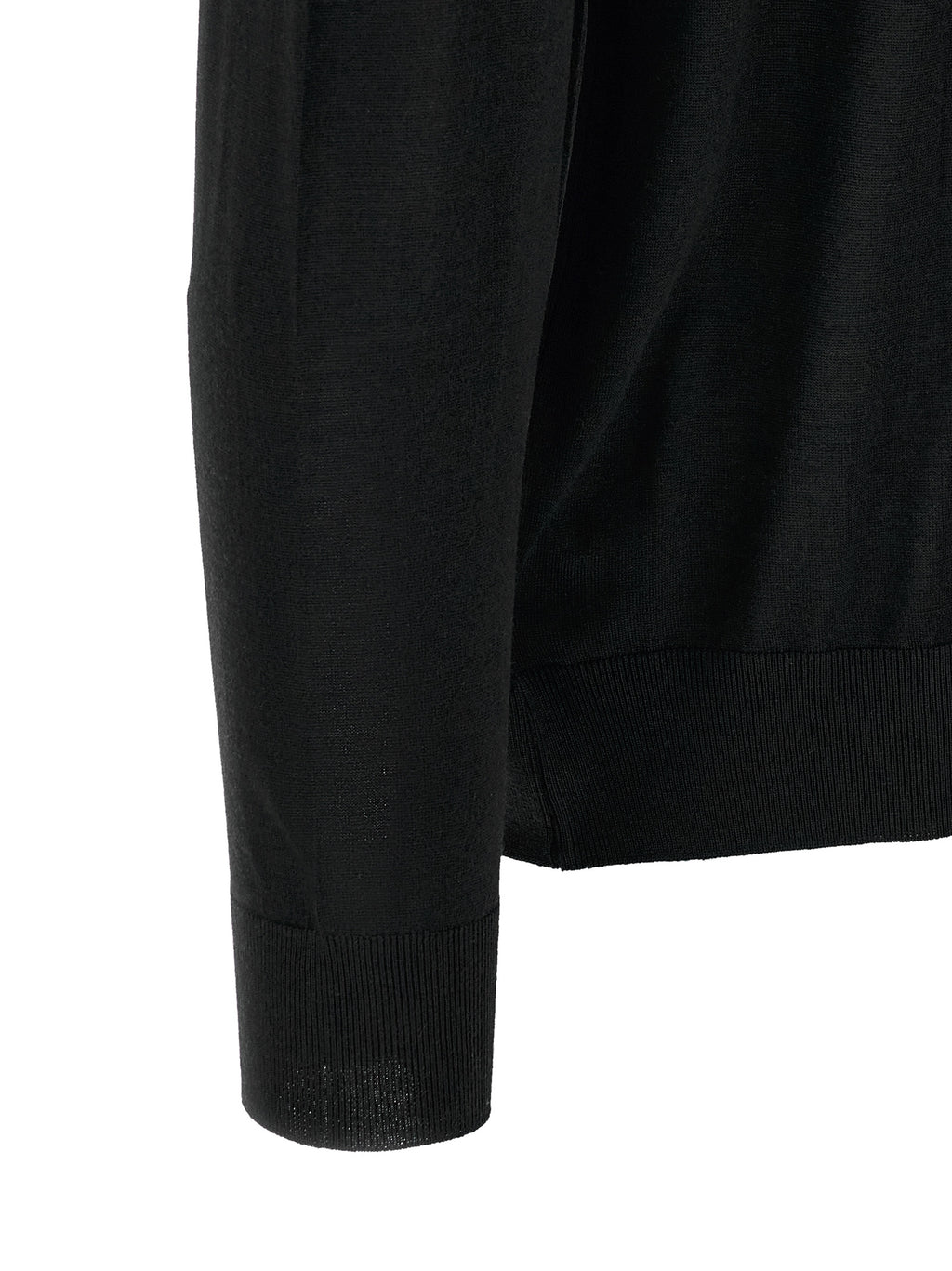 Kiton Black Wool Polo Shirt
