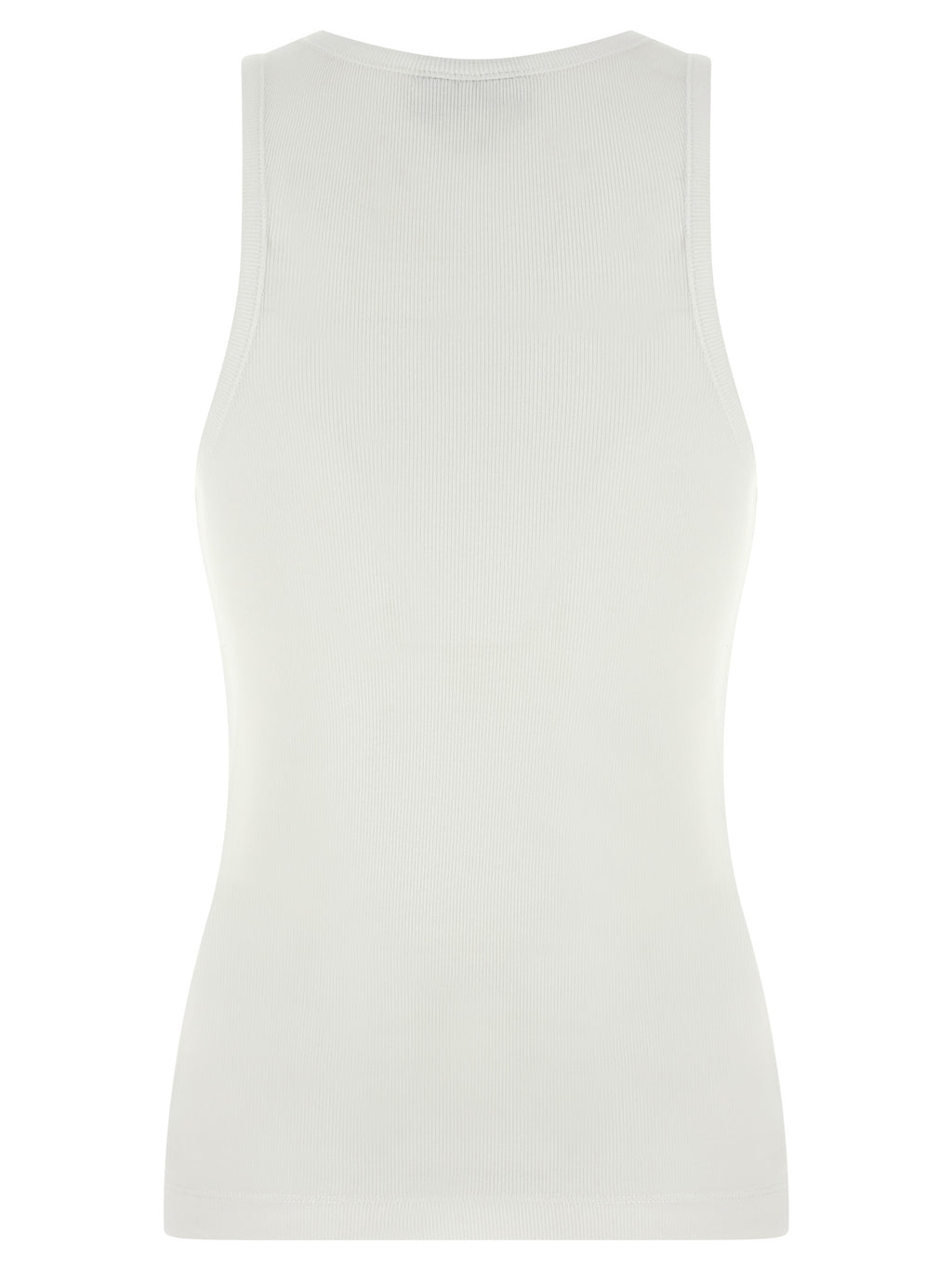 Ganni White Organic Cotton Sleeveles T-Shirt