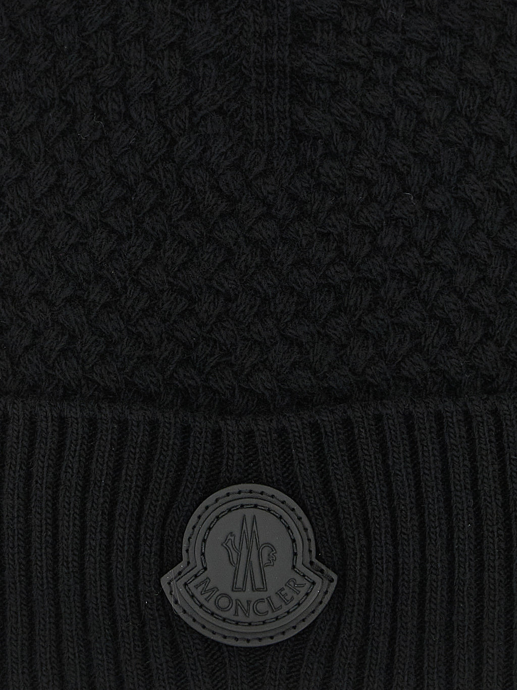 Moncler Black Leather Beanie