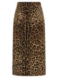 Dolce & Gabbana Brown Viscose Midi Skirt