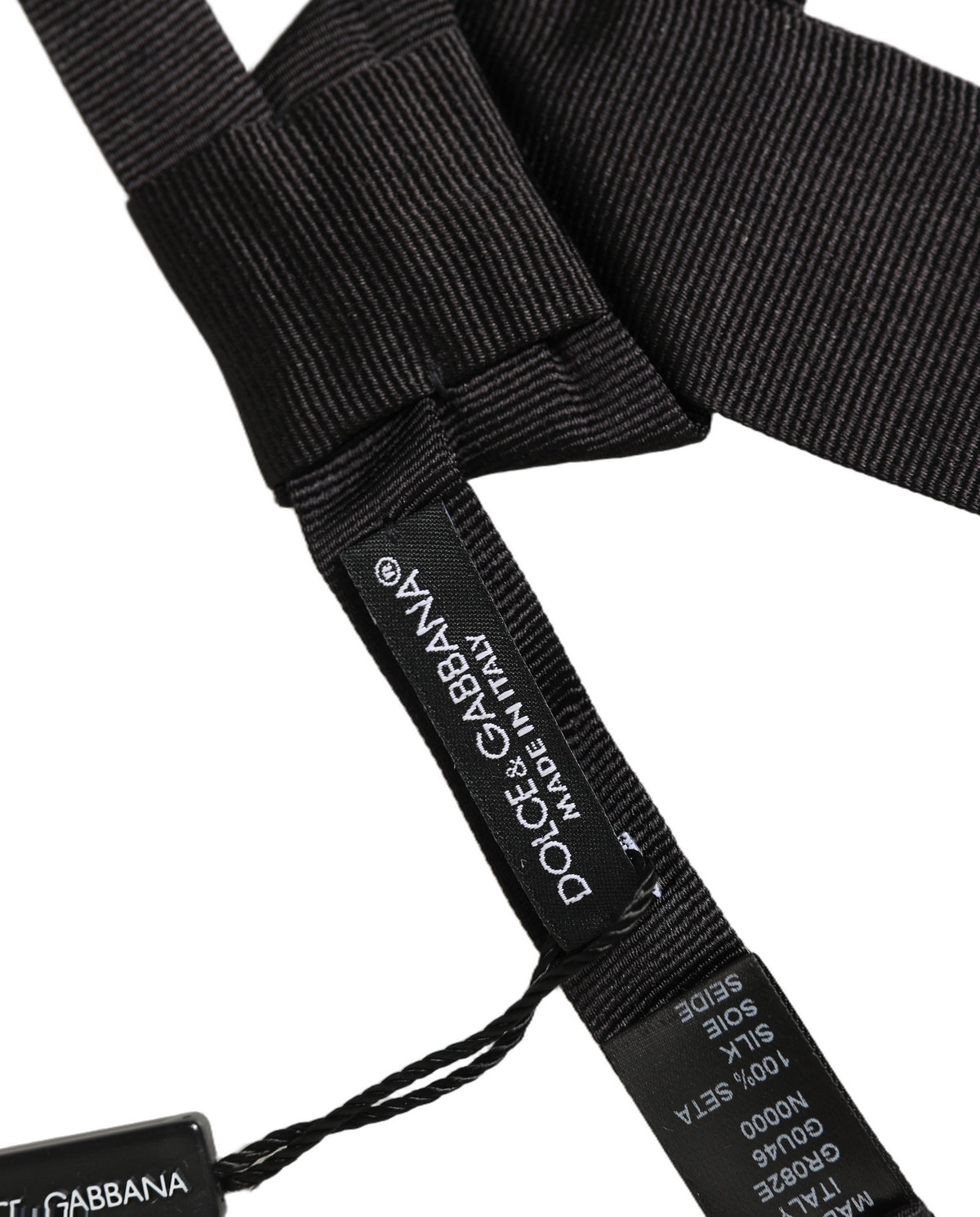 Dolce & Gabbana Herren Schwarz 100% Seide Verstellbar Hals Papillon Schleife Krawatte