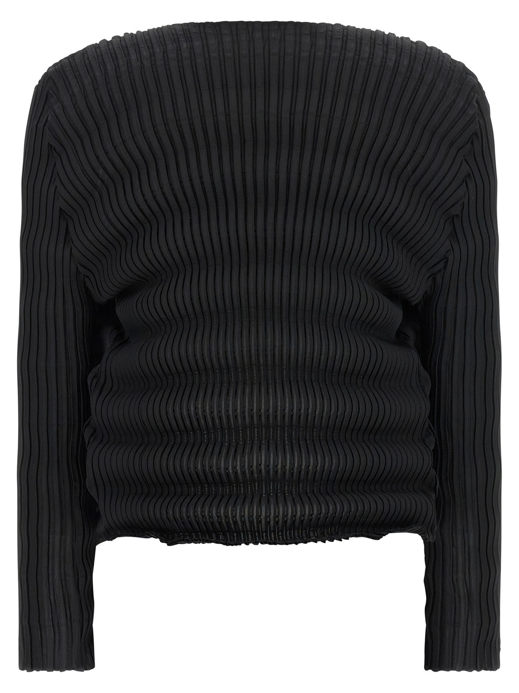 Issey Miyake Black Polyester Cardigan