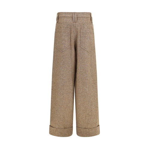 Brunello Cucinelli Beige Wool Oves Aries Casual Pants