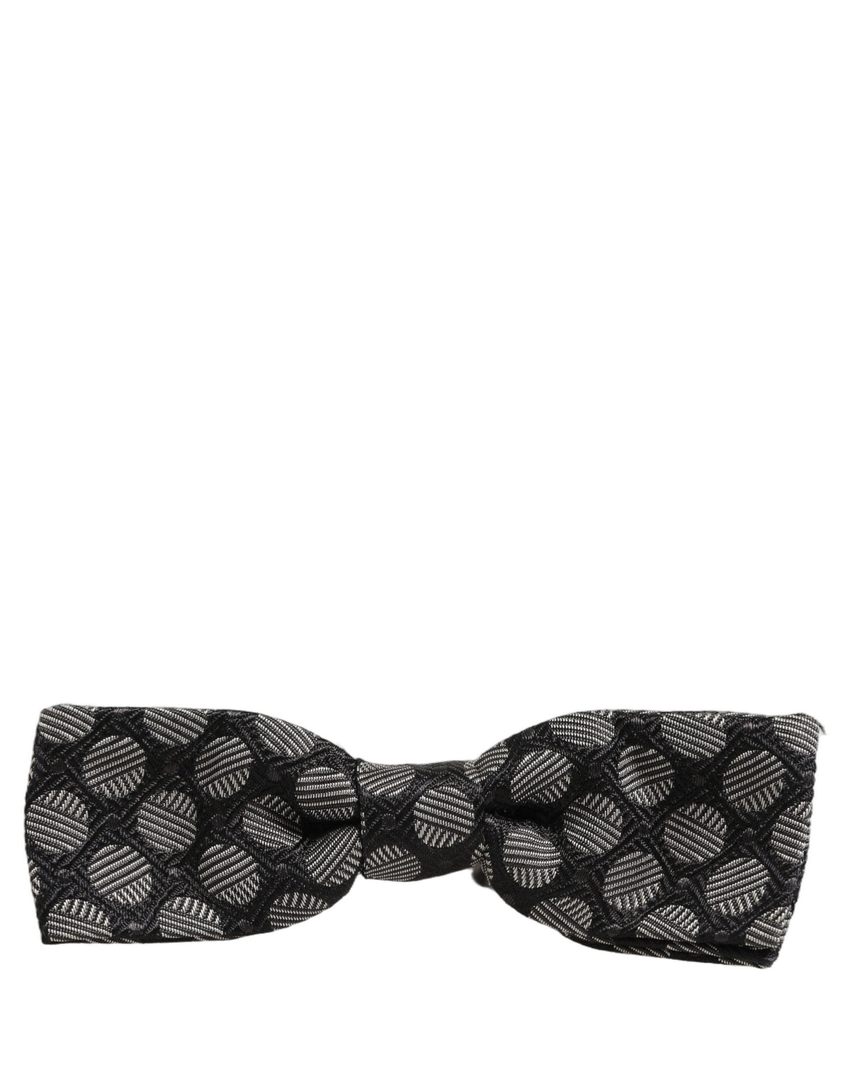 Dolce & Gabbana Schwarz Weiß Geometrisch Seide Verstellbar Hals Papillon Fliege
