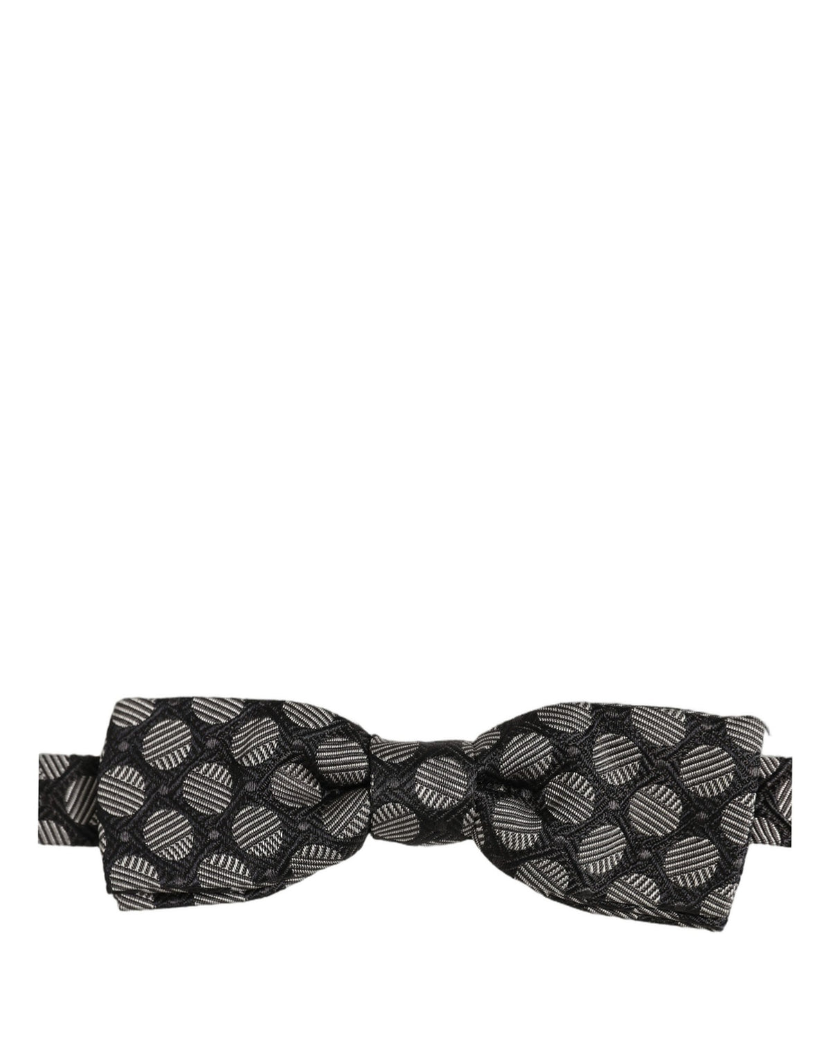 Dolce & Gabbana Schwarz Weiß Geometrisch Seide Verstellbar Hals Papillon Fliege
