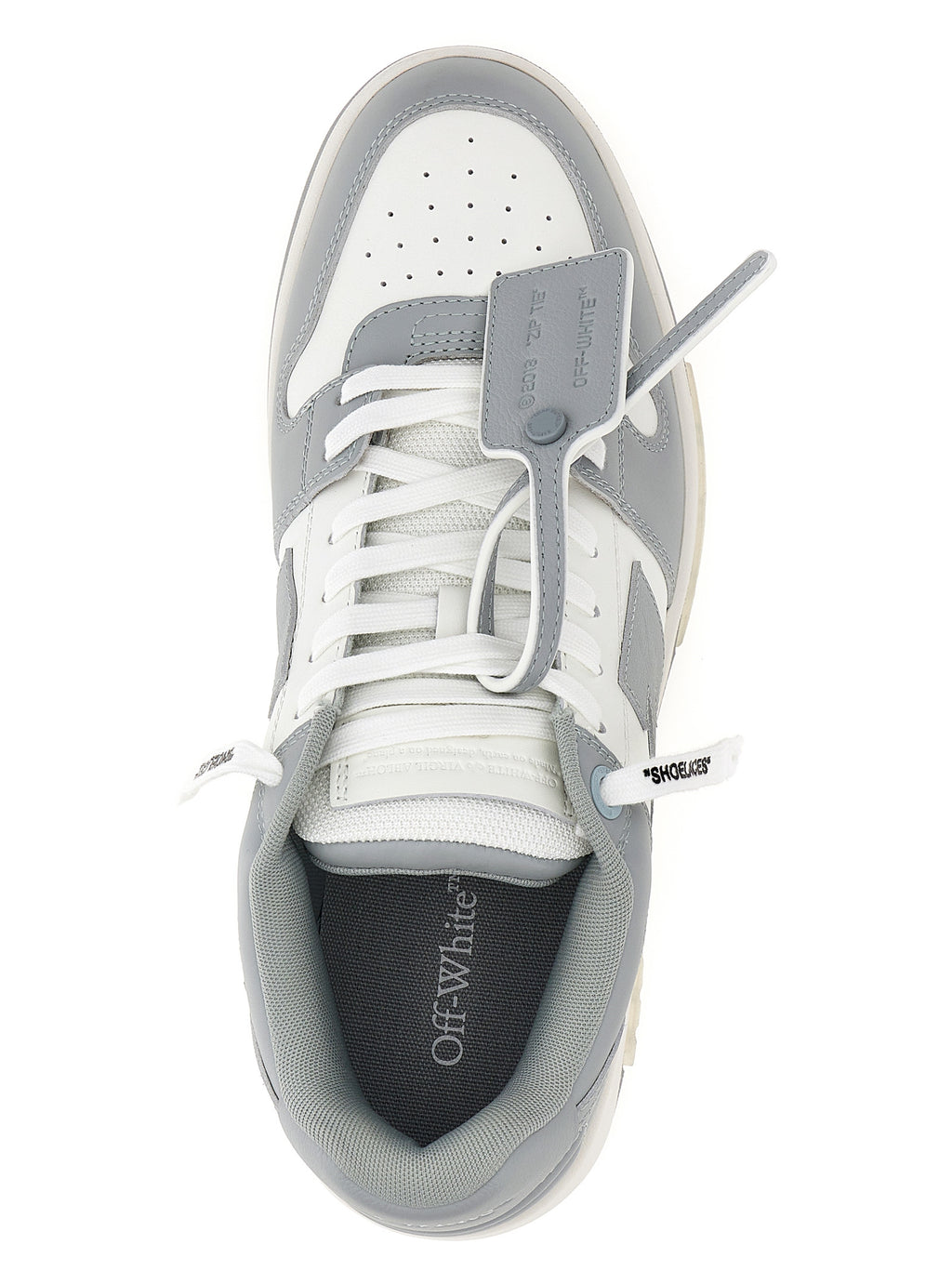 Off-White Gray Calfskin Low Top Sneakers