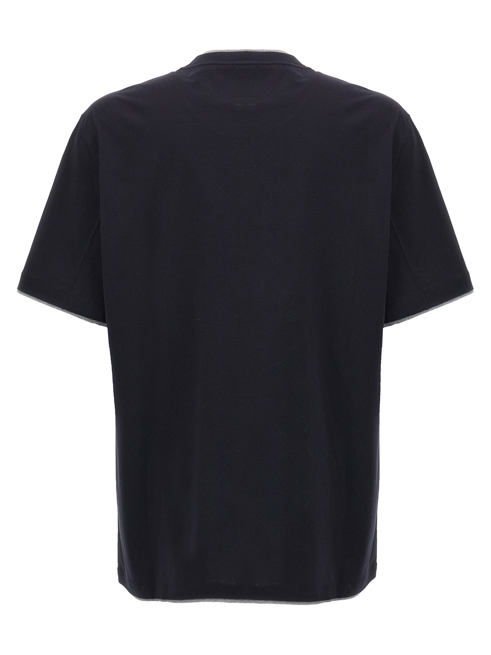 Brunello Cucinelli Blue Cotton T-Shirt