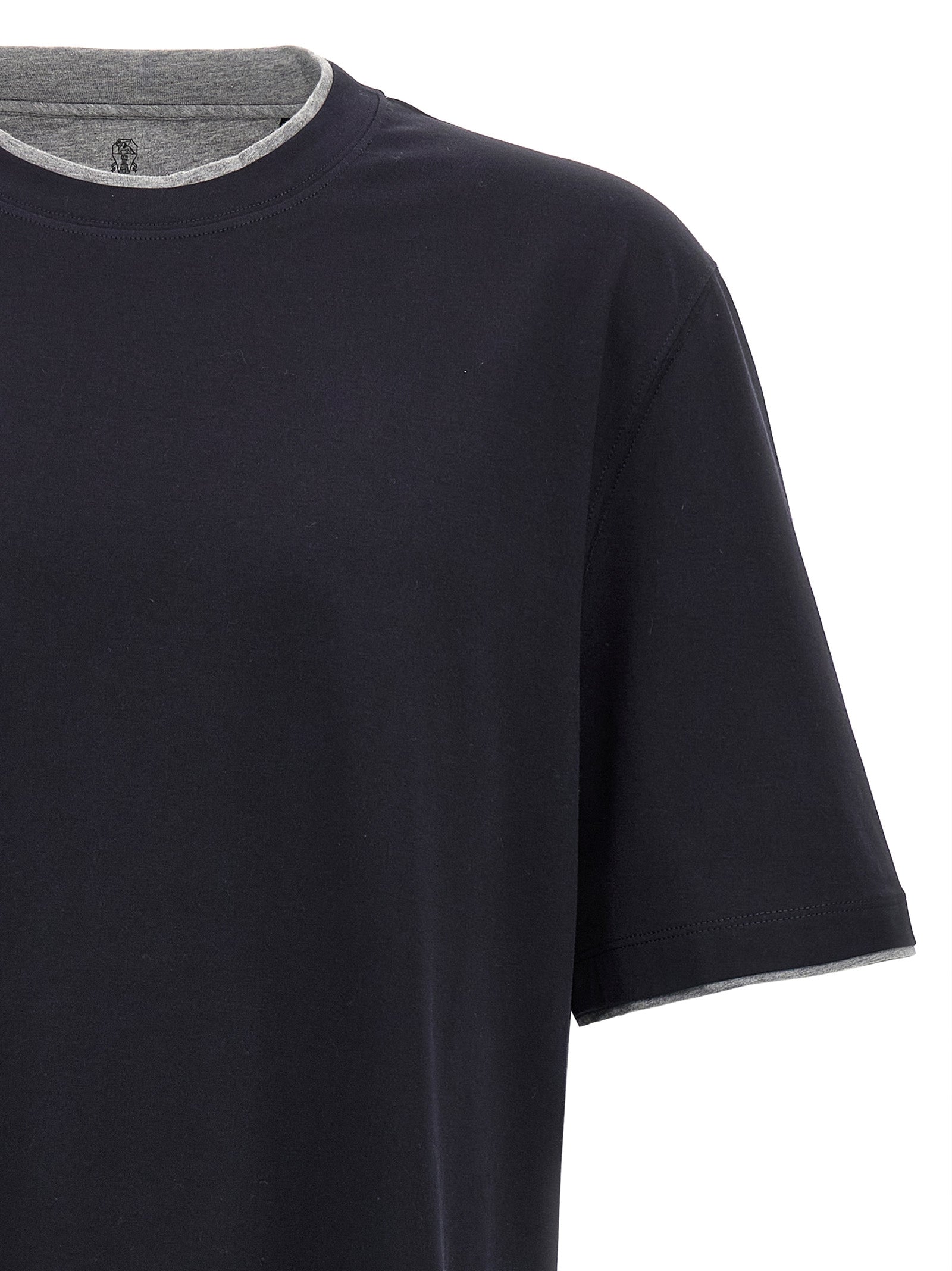 Brunello Cucinelli Blue Cotton T-Shirt
