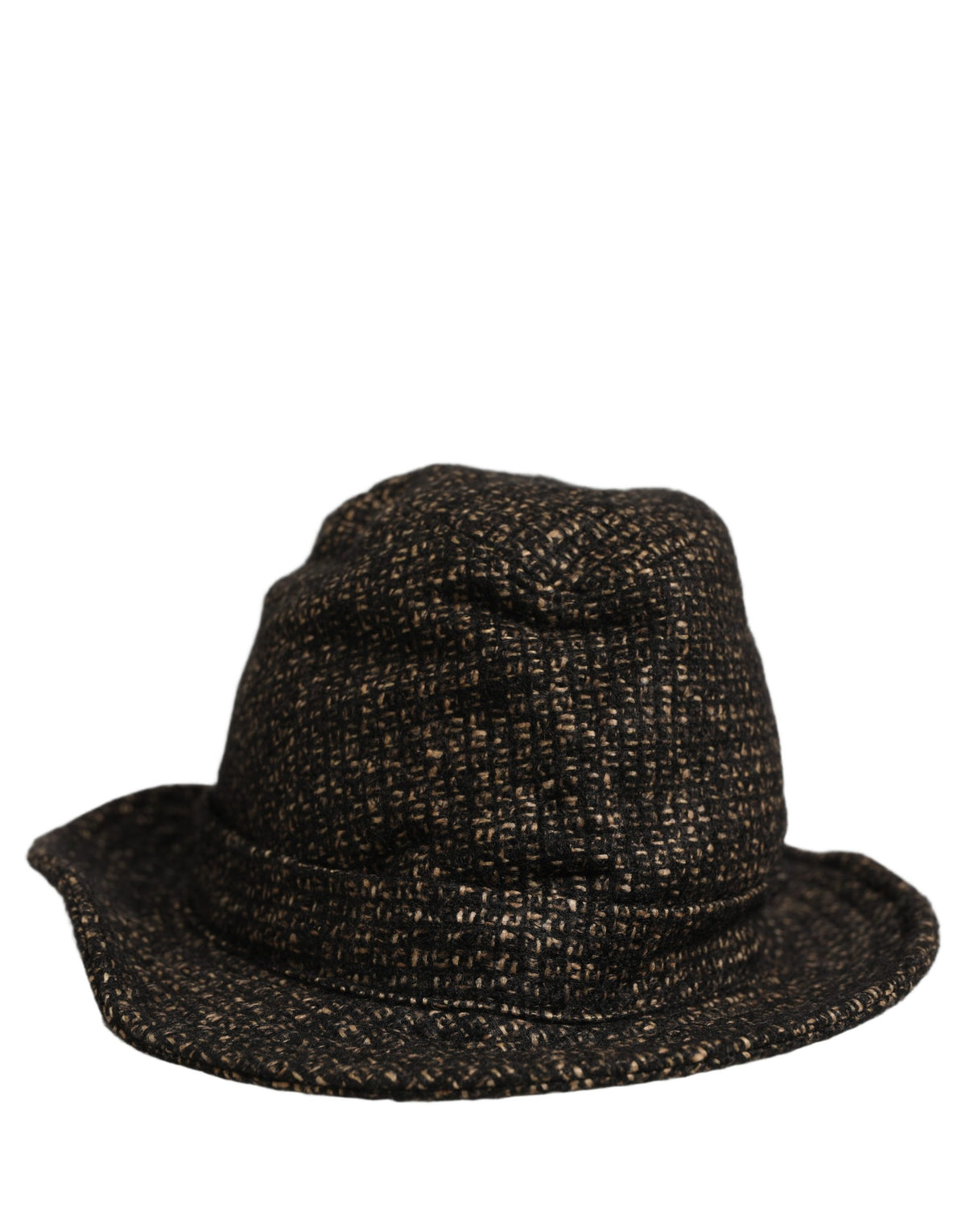 Dolce & Gabbana Grau Melange Tweed Capello Hut aus Mischgewebe mit Textur