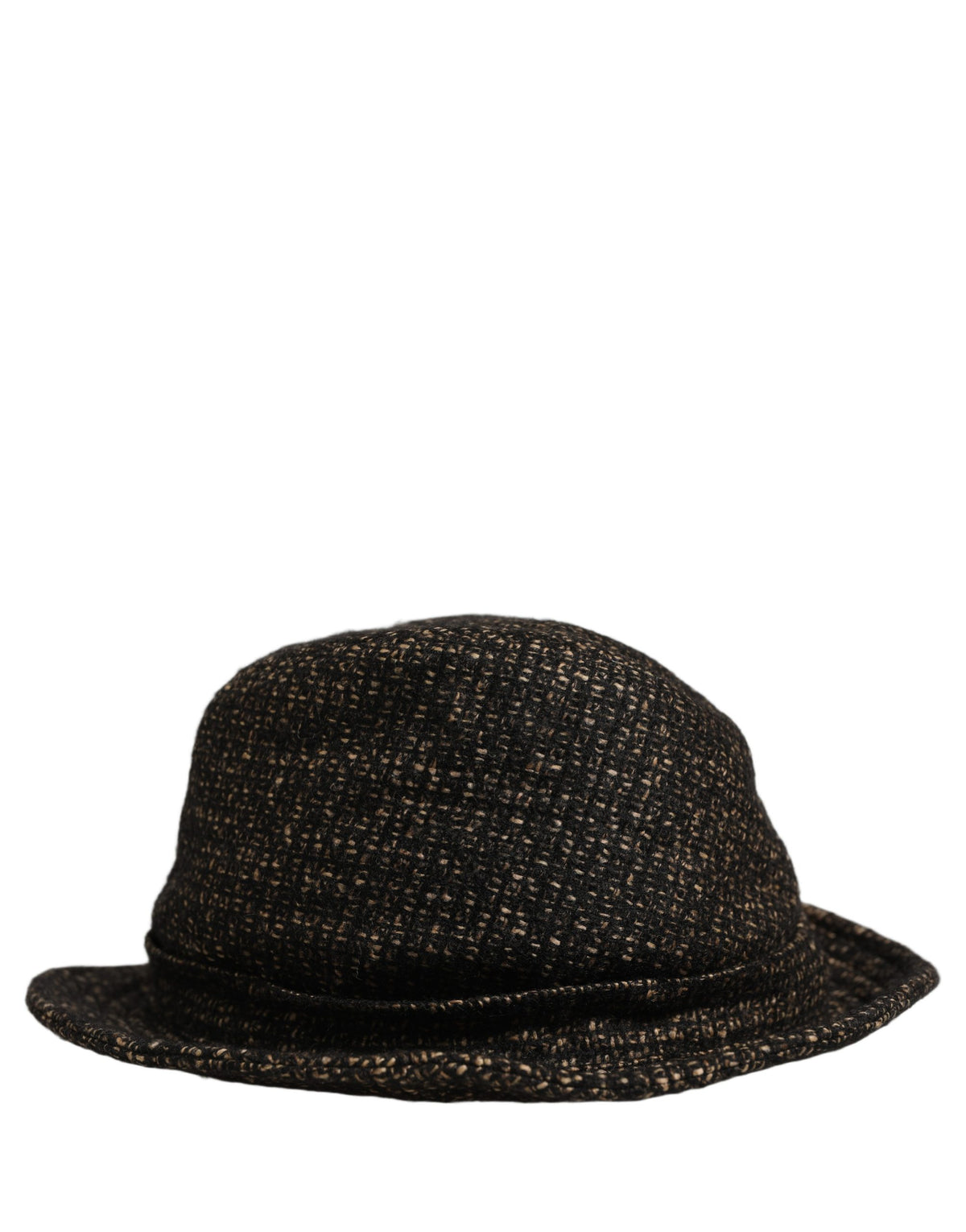 Dolce & Gabbana Grau Melange Tweed Capello Hut aus Mischgewebe mit Textur