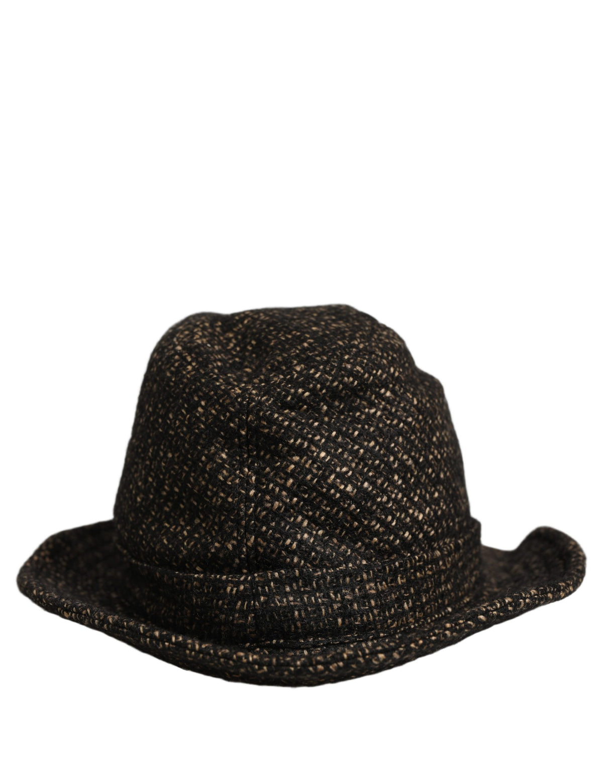 Dolce & Gabbana Grau Melange Tweed Capello Hut aus Mischgewebe mit Textur