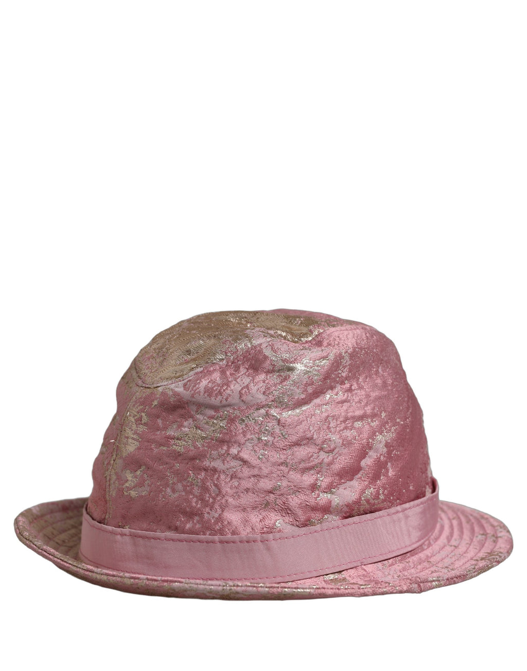 Dolce & Gabbana Roze Metallic Jacquard Patroon Bucket Capello Hoed