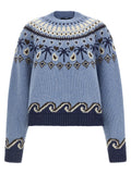Alanui Blue Virgin Wool Cardigan