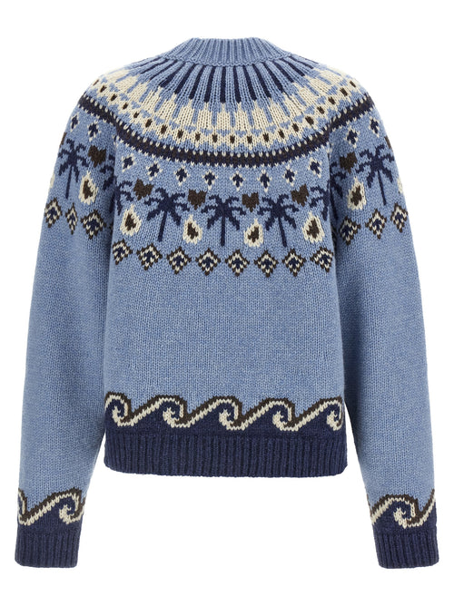 Alanui Blue Virgin Wool Cardigan