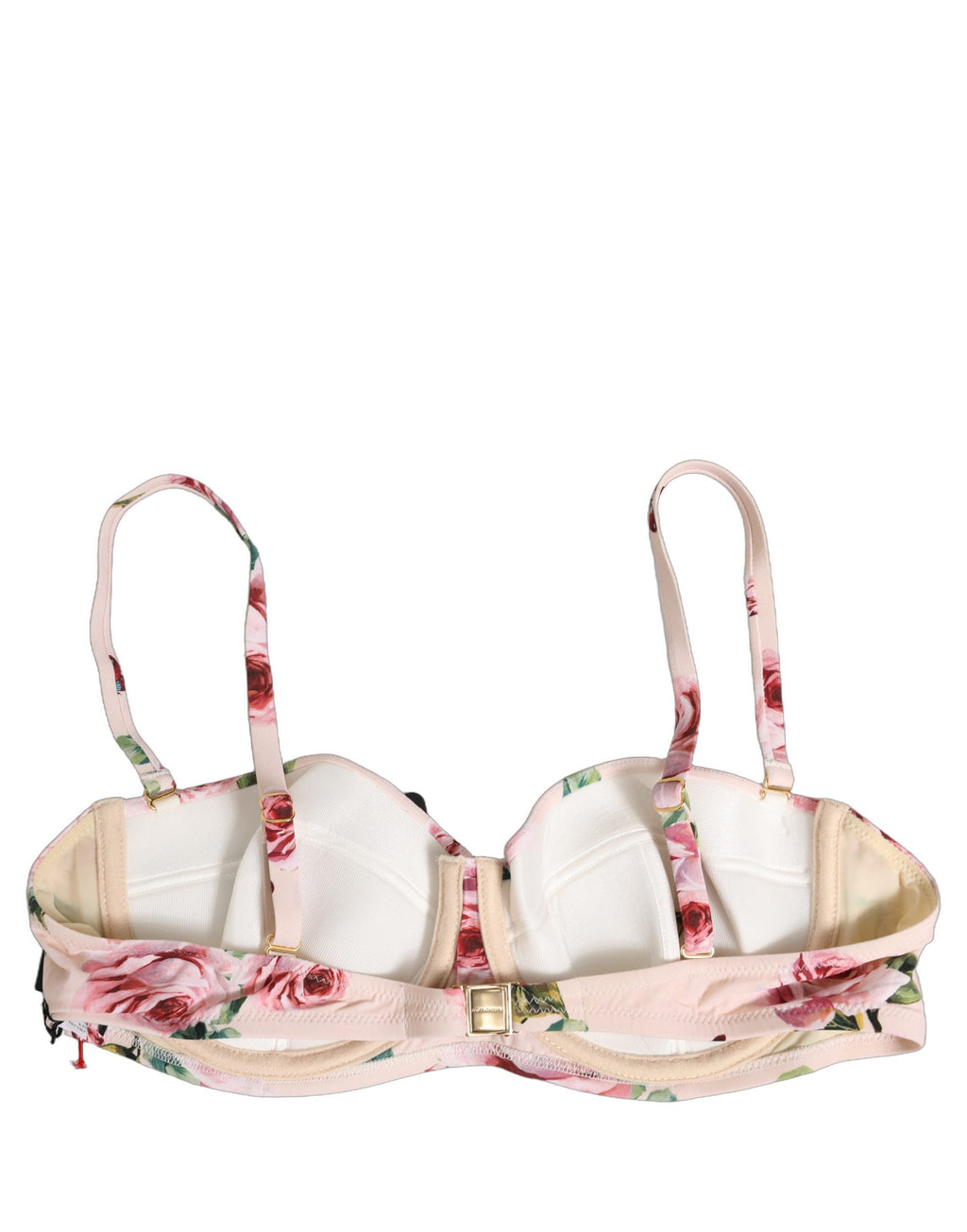 Dolce & Gabbana Bikini-Oberteil mit rosafarbenem Blumenmuster und Bügel