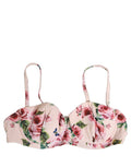 Dolce & Gabbana Bikini-Oberteil mit rosafarbenem Blumenmuster und Bügel