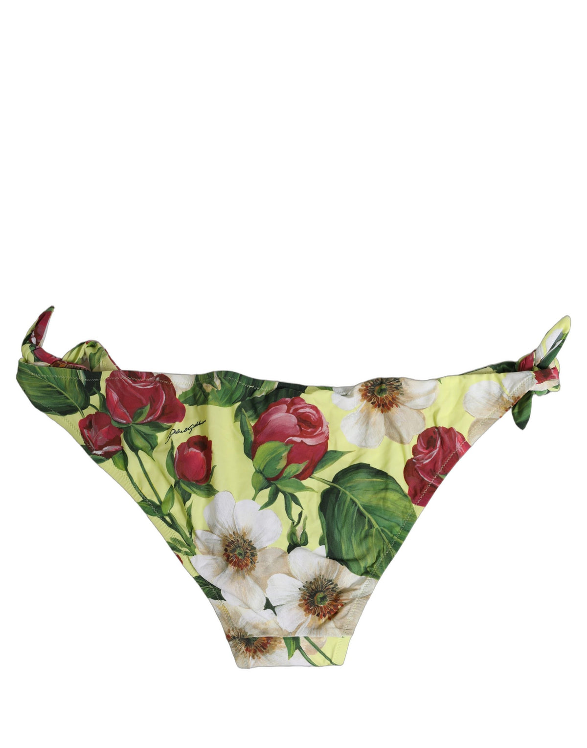 Dolce & Gabbana Bikinislip aus Nylon mit gelbem Blumenmuster