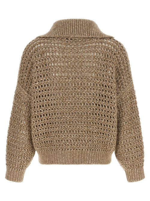 Brunello Cucinelli Beige Elastane Cardigan