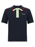 Casablanca Blue Wool Polo Shirt