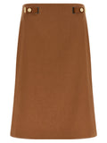 Fendi Brown Linen Midi Skirt