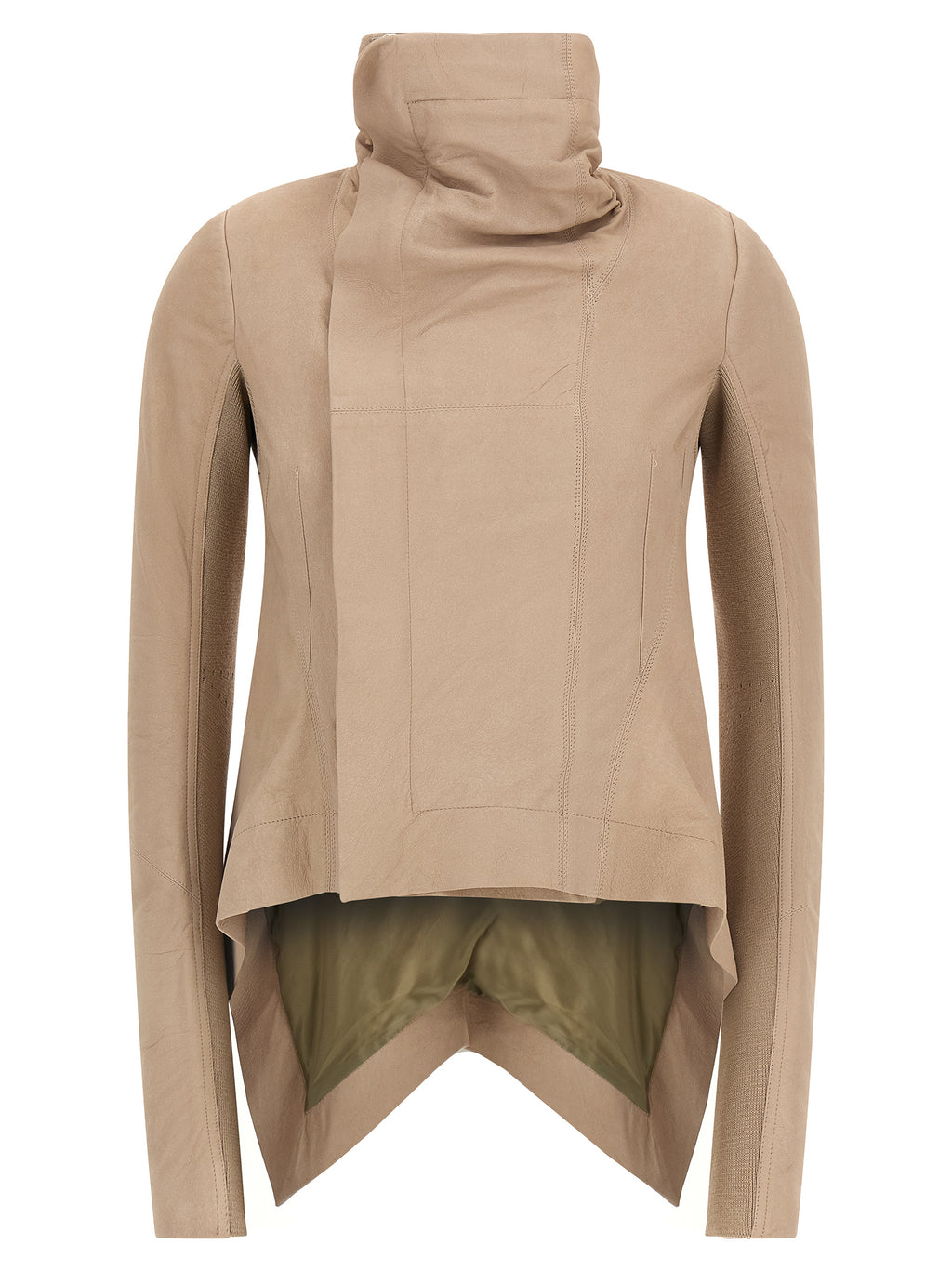 Rick Owens Beige Lamb Leather Leather Jacket